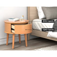 Load image into Gallery viewer, Artiss Bedside Table Curved Drawers Side End Table Nightstand Legs Bedroom Oak