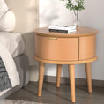 Load image into Gallery viewer, Artiss Bedside Table Curved Drawers Side End Table Nightstand Legs Bedroom Oak