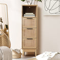 Load image into Gallery viewer, Artiss 3 Chest of Drawers Rattan Furniture Cabinet Storage Side End Table Shelf