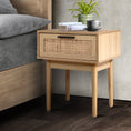Load image into Gallery viewer, Artiss Bedside Tables Table 1 Drawer Storage Cabinet Rattan Wood Nightstand