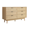 Load image into Gallery viewer, Artiss 6 Chest of Drawers Rattan Tallboy Cabinet Bedroom Clothes Storage Wood