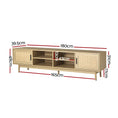 Load image into Gallery viewer, Artiss TV Cabinet Entertainment Unit 180cm Rattan Cole