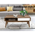 Load image into Gallery viewer, Artiss Coffee Table 2 Storage Drawers Open Shelf Scandinavian Wooden White