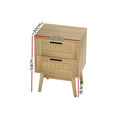 Load image into Gallery viewer, Artiss Bedside Tables Rattan 2 Drawers Side Table Nightstand Storage Cabinet