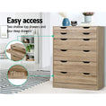 Load image into Gallery viewer, Artiss 6 Chest of Drawers Tallboy Dresser Table Storage Cabinet Oak Bedroom