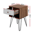 Load image into Gallery viewer, Artiss Bedside Table with Drawer - Grey & Walnut