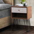 Load image into Gallery viewer, Artiss Bedside Table with Drawer - Grey & Walnut