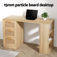Load image into Gallery viewer, Artiss Computer Desk Drawer Shelf Home Office Study Table Rattan Oak 120CM