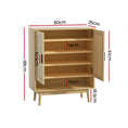 Load image into Gallery viewer, Artiss Shoe Cabinet Rattan Shoes Storage Rack Organiser Wooden Cupboard Shelf