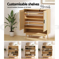 Load image into Gallery viewer, Artiss Shoe Cabinet Rattan Shoes Storage Rack Organiser Wooden Cupboard Shelf