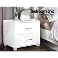 Load image into Gallery viewer, Artiss High Gloss Two Drawers Bedside Table - White