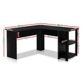 Load image into Gallery viewer, Artiss Office Computer Desk Corner Student Study Table Workstation L-Shape Black