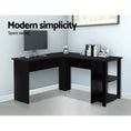 Load image into Gallery viewer, Artiss Office Computer Desk Corner Student Study Table Workstation L-Shape Black