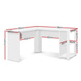 Load image into Gallery viewer, Artiss Office Computer Desk Corner Student Study Table Workstation L-Shape Shelf White