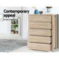 Load image into Gallery viewer, Artiss 5 Chest of Drawers Tallboy Dresser Table Bedroom Storage Cabinet
