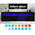 Load image into Gallery viewer, Artiss TV Cabinet Entertainment Unit Stand RGB LED Gloss 3 Doors 180cm Black