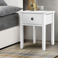 Load image into Gallery viewer, Bedside Tables Drawer Side Table Nightstand White Storage Cabinet White Lamp