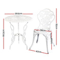 Load image into Gallery viewer, Gardeon Outdoor Furniture Chairs Table 3pc Aluminium Bistro White