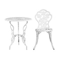 Load image into Gallery viewer, Gardeon Outdoor Furniture Chairs Table 3pc Aluminium Bistro White