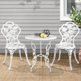 Load image into Gallery viewer, Gardeon Outdoor Furniture Chairs Table 3pc Aluminium Bistro White