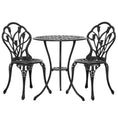 Load image into Gallery viewer, Gardeon 3PC Outdoor Setting Cast Aluminium Bistro Table Chair Patio Black