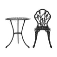 Load image into Gallery viewer, Gardeon 3PC Outdoor Setting Cast Aluminium Bistro Table Chair Patio Black