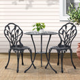 Load image into Gallery viewer, Gardeon 3PC Outdoor Setting Cast Aluminium Bistro Table Chair Patio Black