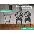 Load image into Gallery viewer, Gardeon 3PC Outdoor Setting Cast Aluminium Bistro Table Chair Patio Black