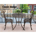 Load image into Gallery viewer, Gardeon 3PC Outdoor Setting Cast Aluminium Bistro Table Chair Patio Bronze