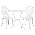 Load image into Gallery viewer, Gardeon 3PC Outdoor Setting Cast Aluminium Bistro Table Chair Patio White