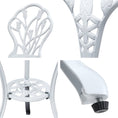 Load image into Gallery viewer, Gardeon 3PC Outdoor Setting Cast Aluminium Bistro Table Chair Patio White