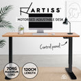 Load image into Gallery viewer, Artiss Standing Desk Adjustable Height Desk Electric Motorised Black Frame Oak Desk Top 120cm