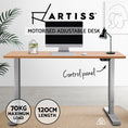 Load image into Gallery viewer, Artiss Standing Desk Adjustable Height Desk Electric Motorised Grey Frame Oak Desk Top 120cm