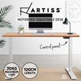 Load image into Gallery viewer, Artiss Standing Desk Adjustable Height Desk Electric Motorised White Frame Oak Desk Top 120cm