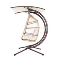 Load image into Gallery viewer, Gardeon Outdoor Furniture Lounge Hanging Swing Chair Egg Hammock Stand Rattan Wicker Latte