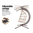 Load image into Gallery viewer, Gardeon Outdoor Furniture Lounge Hanging Swing Chair Egg Hammock Stand Rattan Wicker Latte