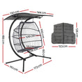Load image into Gallery viewer, Gardeon Outdoor Furniture Lounge Hanging Swing Chair Egg Hammock Stand Rattan Wicker Grey