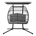 Load image into Gallery viewer, Andy Outdoor Furniture Lounge Hanging Swing Chair Egg Hammock Stand Rattan Wicker Grey
