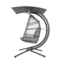 Load image into Gallery viewer, Gardeon Outdoor Furniture Lounge Hanging Swing Chair Egg Hammock Stand Rattan Wicker Grey