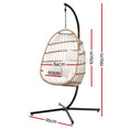 Load image into Gallery viewer, Gardeon Egg Swing Chair Hammock With Stand Outdoor Furniture Hanging Wicker Seat