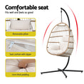 Load image into Gallery viewer, Gardeon Egg Swing Chair Hammock With Stand Outdoor Furniture Hanging Wicker Seat