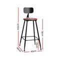 Load image into Gallery viewer, Set of 2 Artiss Bar Stools Pinewood Metal - Black and Wood