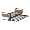 Load image into Gallery viewer, Artiss Bed Frame Metal Bed Base with Trundle Daybed Wooden Headboard Single DEAN