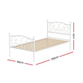Load image into Gallery viewer, Artiss Bed Frame Metal Bed Base Single Size Platform Foundation White GROA