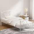 Load image into Gallery viewer, Artiss Bed Frame Metal Bed Base Single Size Platform Foundation White GROA