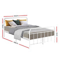 Load image into Gallery viewer, Artiss LEO Metal Bed Frame - Double (White)