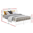 Load image into Gallery viewer, Artiss LEO Metal Bed Frame - Queen (White)