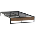 Load image into Gallery viewer, Artiss Metal Bed Frame Double Size Mattress Base Foundation Wooden Black OSLO