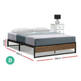 Load image into Gallery viewer, Artiss Metal Bed Frame Double Size Mattress Base Foundation Wooden Black OSLO