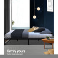 Load image into Gallery viewer, Artiss Metal Bed Frame Double Size Mattress Base Foundation Wooden Black OSLO